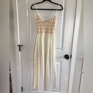 Free People Cream and Orange Maxi Dress
